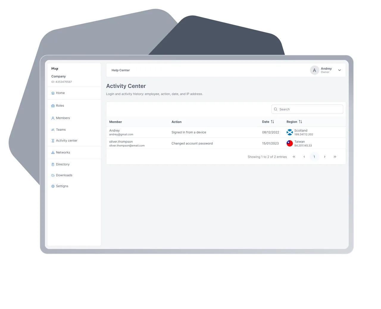 MaxProtocol console: authentication settings and sign-in log