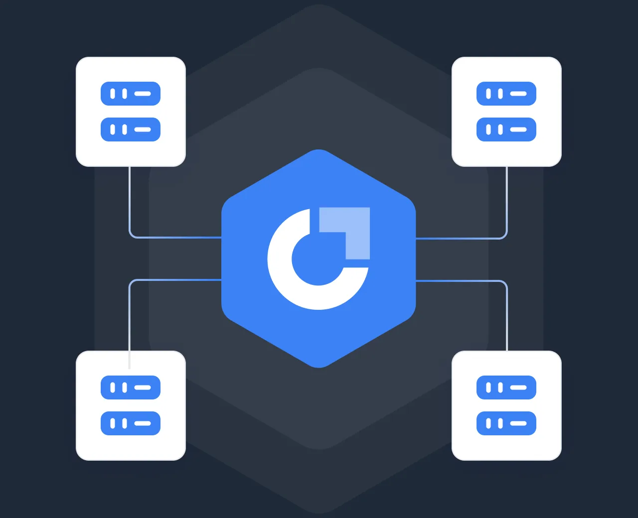 Diagram of the protected MaxProtocol infrastructure with distributed servers